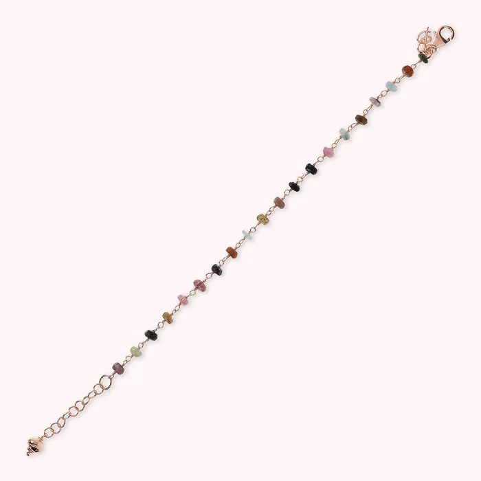 Bronzallure Earrings Bracciale Rosario con Tormalina Multicolore