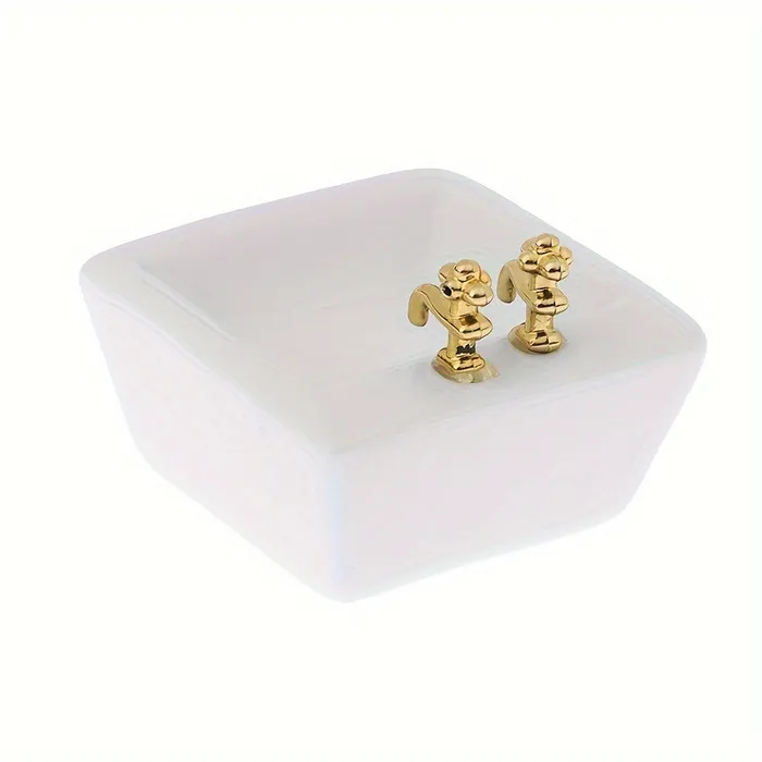 Dollhouse Bathroom Ceramic Washbasin 1 12 Scale Miniatures by NC Earrings