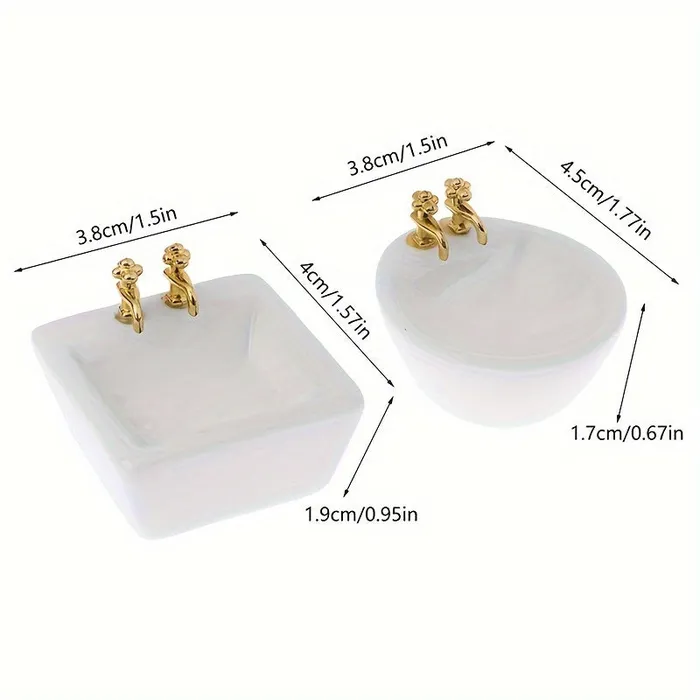 Dollhouse Bathroom Ceramic Washbasin 1 12 Scale Miniatures by NC Earrings