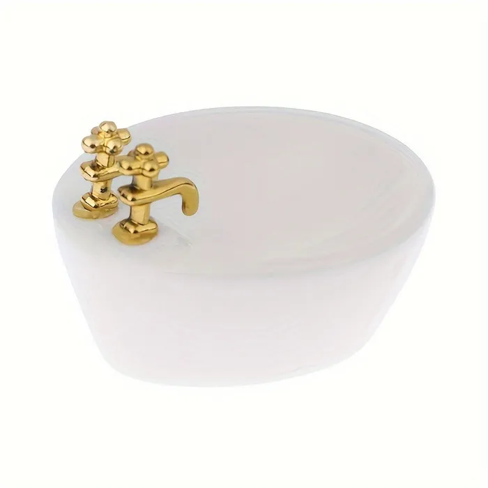 Dollhouse Bathroom Ceramic Washbasin 1 12 Scale Miniatures by NC Earrings