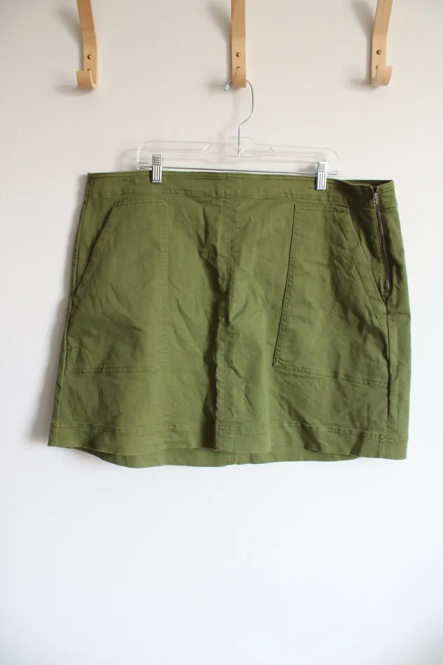 Free Assembly Free Assembly Green Denim Mini Skirt 20 Rings