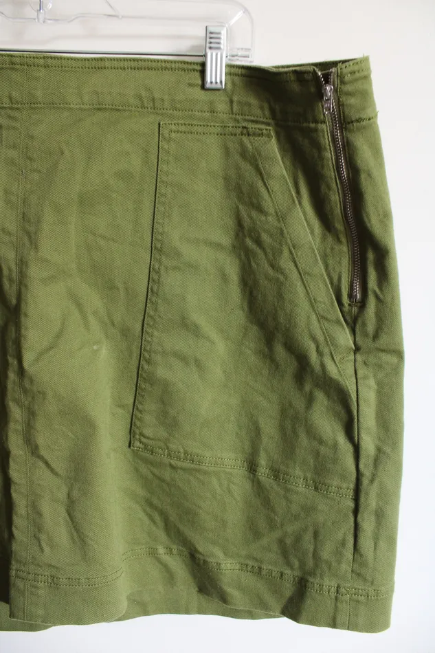 Free Assembly Free Assembly Green Denim Mini Skirt 20 Rings