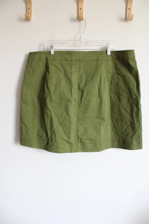 Free Assembly Free Assembly Green Denim Mini Skirt 20 Rings