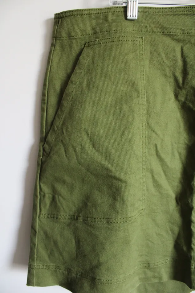 Free Assembly Free Assembly Green Denim Mini Skirt 20 Rings