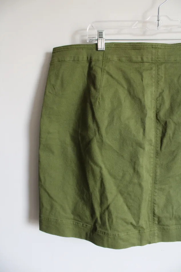 Free Assembly Free Assembly Green Denim Mini Skirt 20 Rings