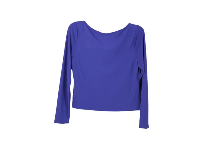 Jubilee Thrift Blue Cut Out Neckline Short Top L Rings