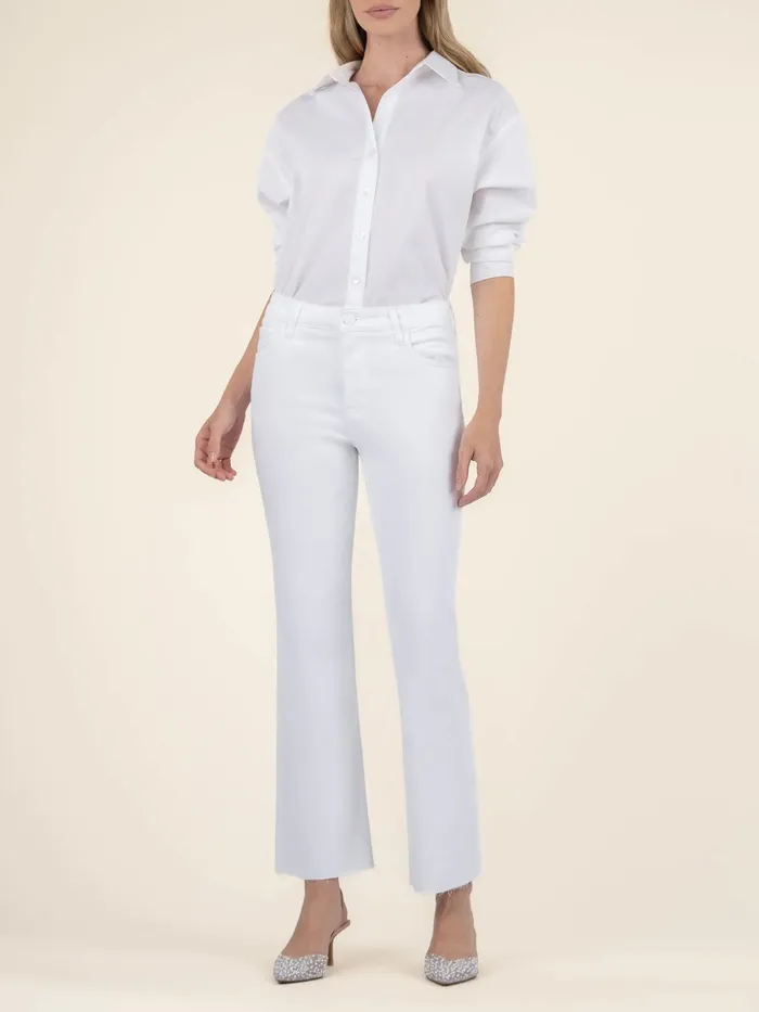 Kut Jeans Swat Fame Inc Necklaces Kut Jeans Kelsey High Rise Ankle Flare with Raw Hem