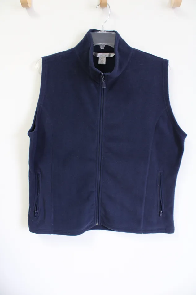 TriMountain Rings TriMountain Navy Blue Fleece Zip Up Vest XL