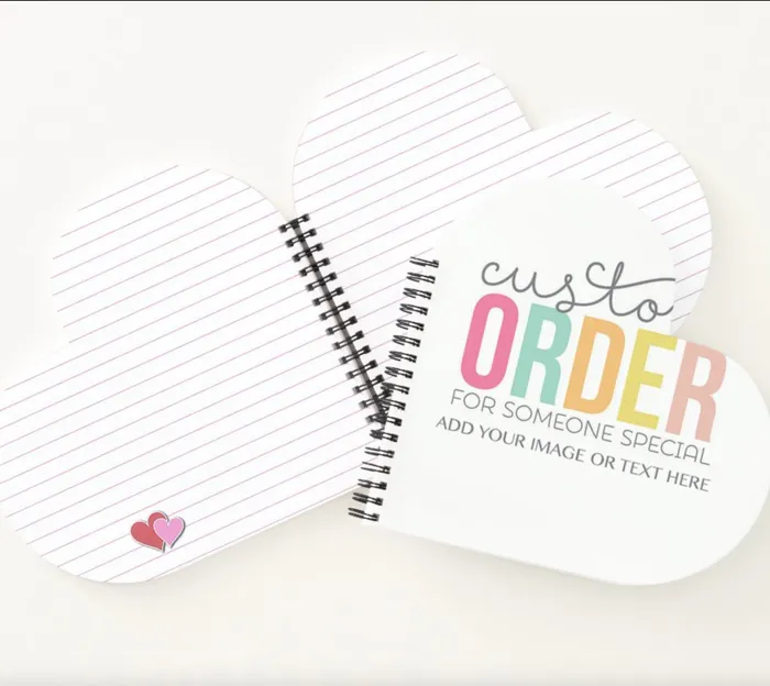 ZAZZLE Customizable Hearts Notebook upload your photo and personalize it Necklaces