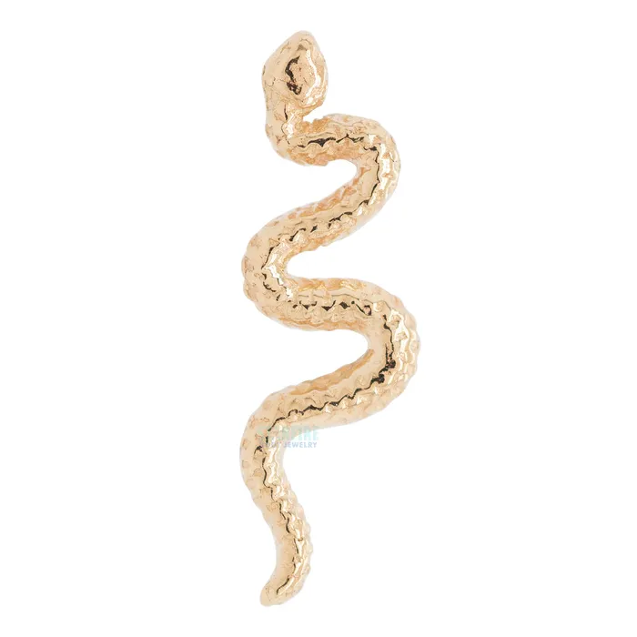 Body Vision BVLA Earrings Tiny Delicate Snake Threaded End in Gold