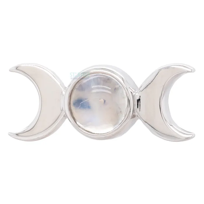 Body Vision BVLA Goddess Moon Threaded End in Gold with Rainbow Moonstone Necklaces