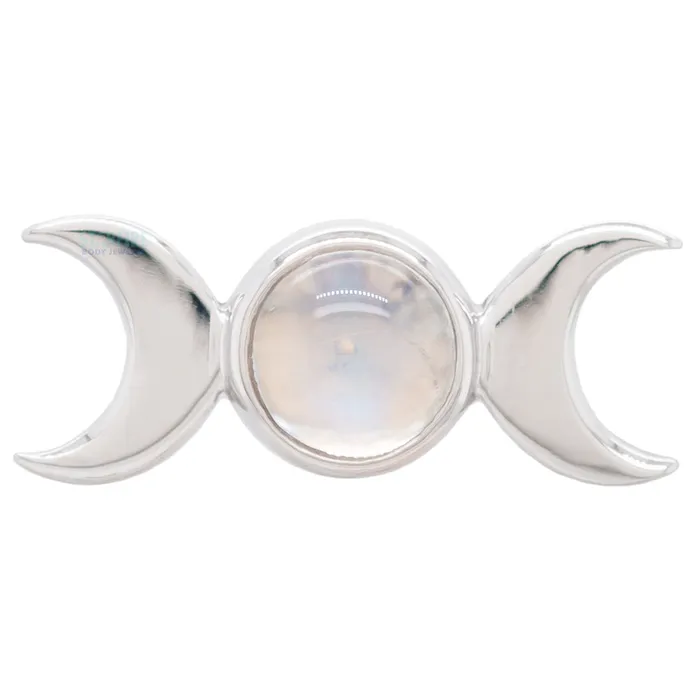 Body Vision BVLA Goddess Moon Threaded End in Gold with Rainbow Moonstone Necklaces