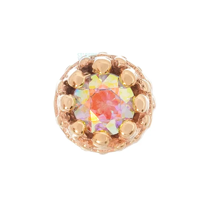 Earrings Body Vision BVLA Crown Prong Threaded End in Gold with Mercury Mist Topaz