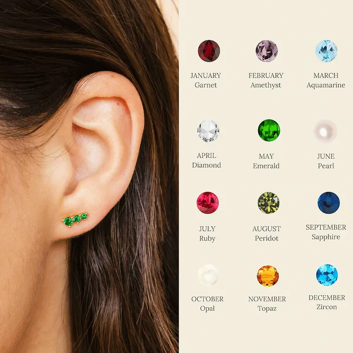 Earrings Luxe Collection Luxe3576 Birthstone Ear Studs