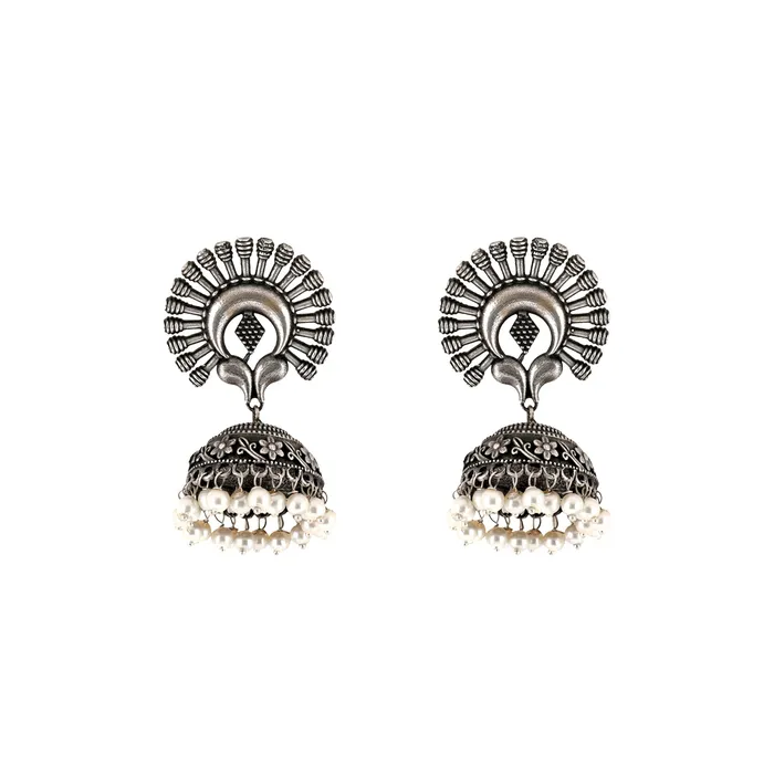 Earrings Teejh Teejh Jhalsa Silver oxidised earring Earrings Teejh Teejh Jhalsa Silver oxidised earring