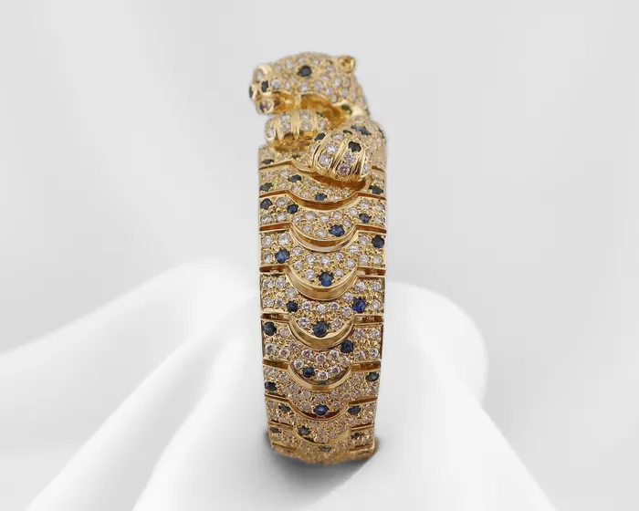 Isadoras C Bracelets Vintage Sapphire and Diamond Panther Bracelet
