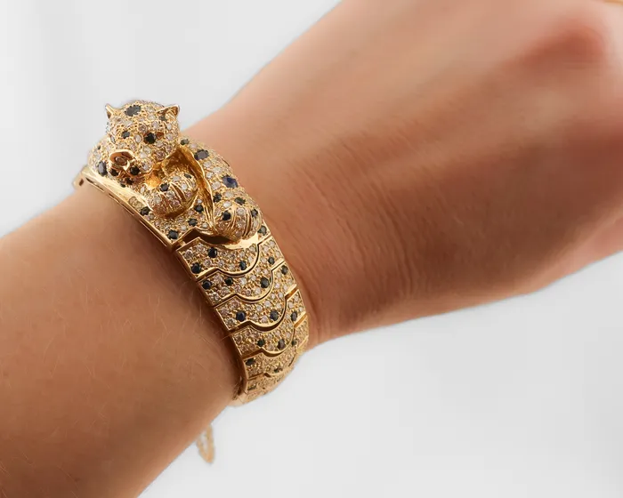 Isadoras C Bracelets Vintage Sapphire and Diamond Panther Bracelet