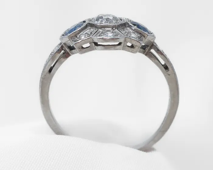 Isadoras C Rings Art Deco Sapphire Diamond Ring