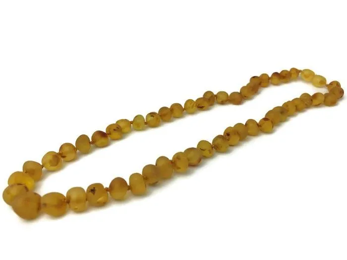 MB Necklaces Raw unpolished Honey Baltic Amber Necklace for Big Kid Child or Adult