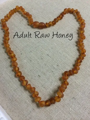 MB Necklaces Raw unpolished Honey Baltic Amber Necklace for Big Kid Child or Adult
