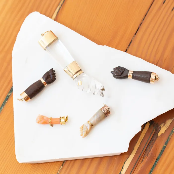 PreStyled Sets Wooden Figa And 18k Gold Charm Vintage
