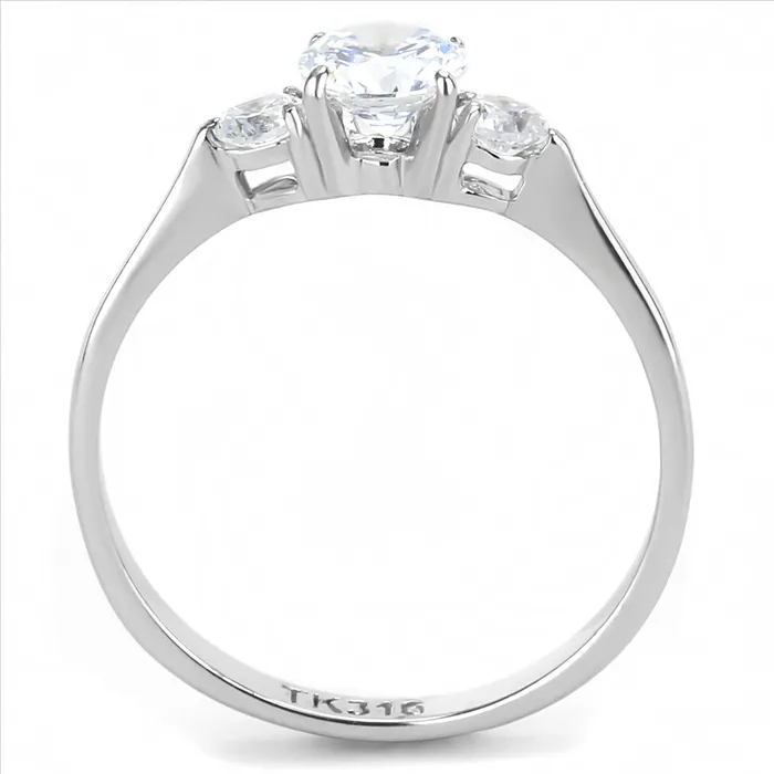 Rings Green CJE3431 Wholesale Womens Stainless Steel Clear AAA Grade CZ Triton Ring