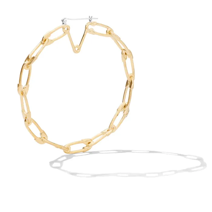 Tawapa Earrings Safety Pin Link Hoop Earrings