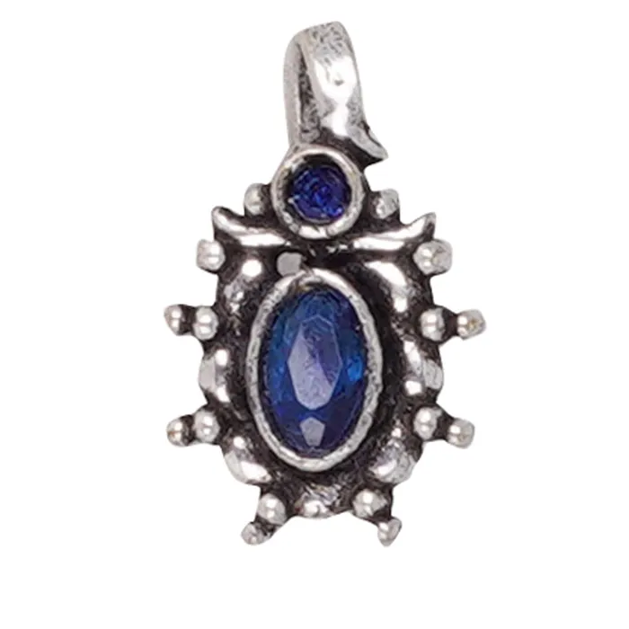 Teejh Parthavi Blue Stone Nose Pin Teejh Rings