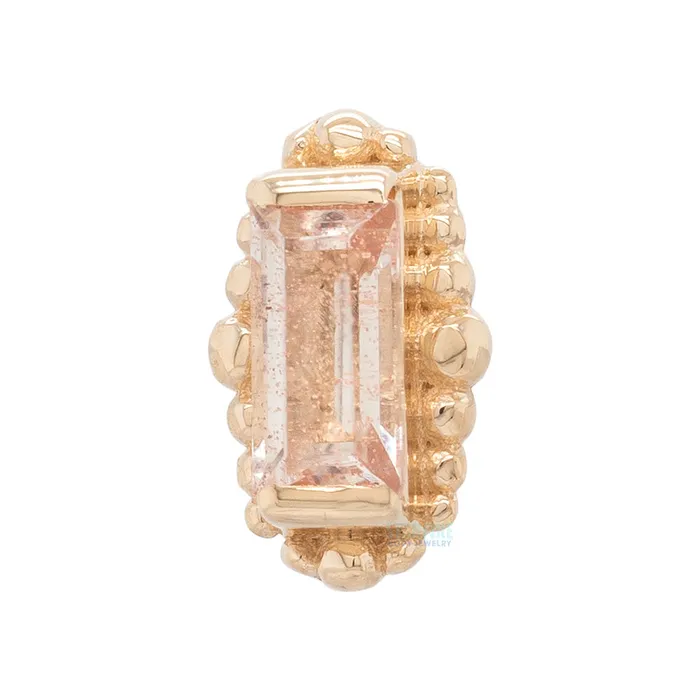 threadless Beaded Baguette Pin in Gold with Oregon Sunstone Body Vision BVLA Earrings