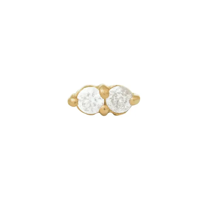threadless Gemini Pin in Gold with Gemstones Tawapa Earrings