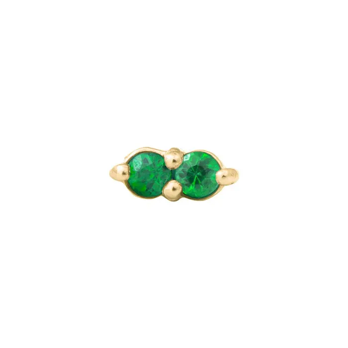 threadless Gemini Pin in Gold with Gemstones Tawapa Earrings