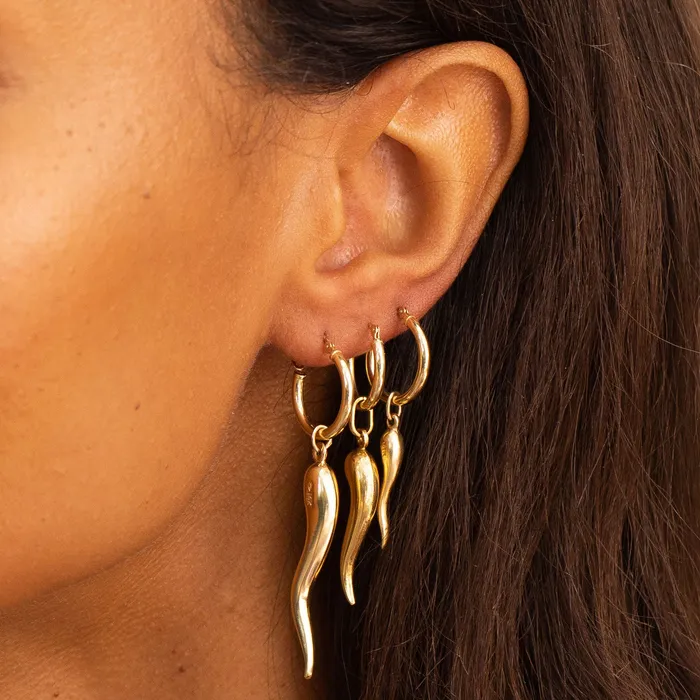 Vintage Earrings I Love You Sign Language 10k Gold Charm