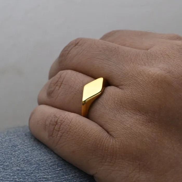 18k GoldFilled Rhombus Ring Gold Band Ring Jewelvers Rings 18k GoldFilled Rhombus Ring Gold Band Ring Jewelvers Rings