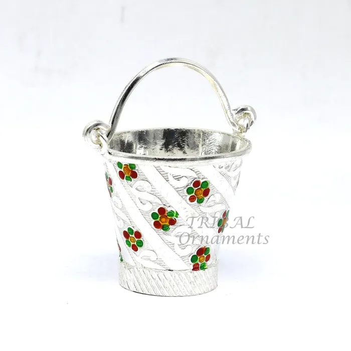925 sterling silver new trendy Holi special Laddu Gopala colorful water Pichkari and Bucket best gift to Lord Krishna accessories su1010 TRIBAL ORNAMENTS Necklaces