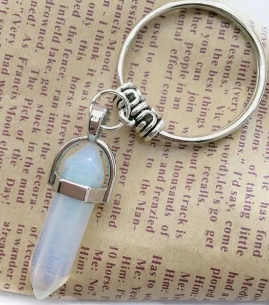 alice Earrings K25 Silver Iridescent Natural Stone Keychain