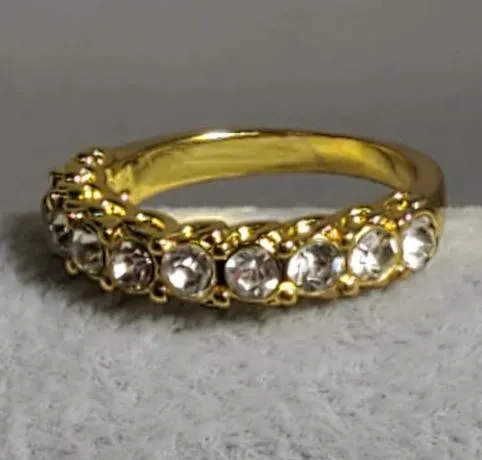 alice Rings R499 Gold Rhinestone Band Ring