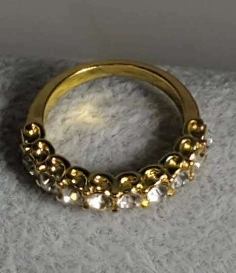 alice Rings R499 Gold Rhinestone Band Ring