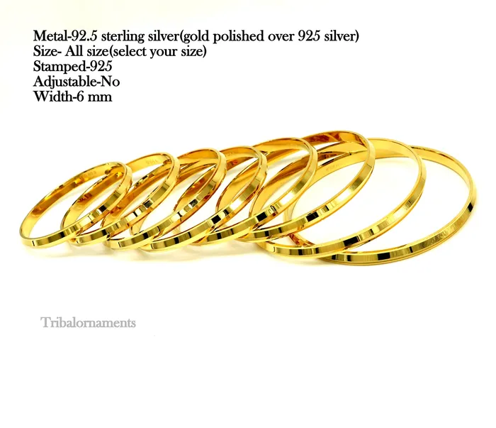Bracelets Punjabi Kada Sikkh Kada 925 sterling silver handmade Rajputi Royal Kada stunning gold polished solid silver couple bangle kada nsk365 TRIBAL ORNAMENTS