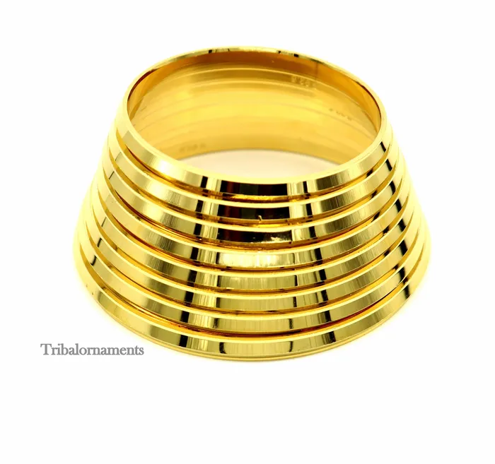 Bracelets Punjabi Kada Sikkh Kada 925 sterling silver handmade Rajputi Royal Kada stunning gold polished solid silver couple bangle kada nsk365 TRIBAL ORNAMENTS