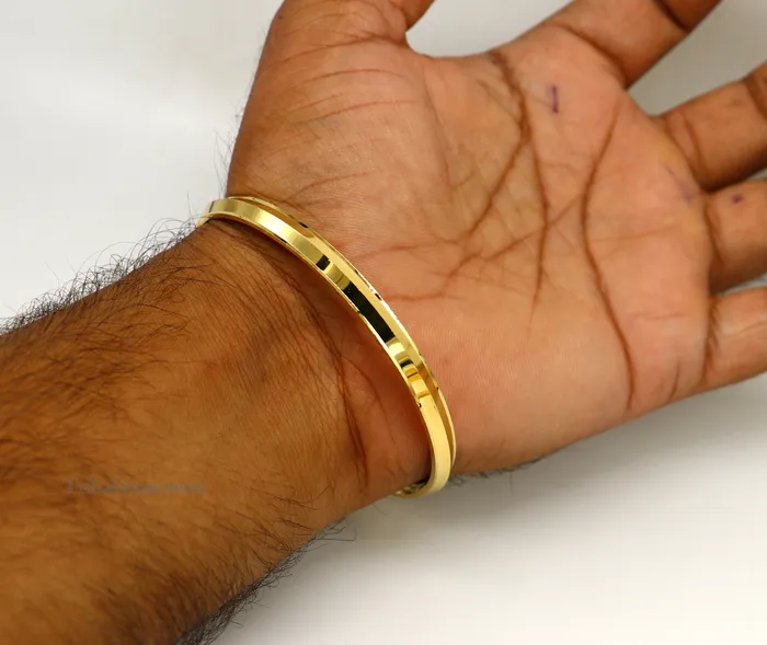 Bracelets Punjabi Kada Sikkh Kada 925 sterling silver handmade Rajputi Royal Kada stunning gold polished solid silver couple bangle kada nsk365 TRIBAL ORNAMENTS