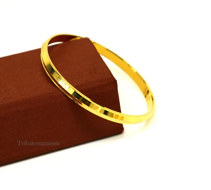 Bracelets Punjabi Kada Sikkh Kada 925 sterling silver handmade Rajputi Royal Kada stunning gold polished solid silver couple bangle kada nsk365 TRIBAL ORNAMENTS