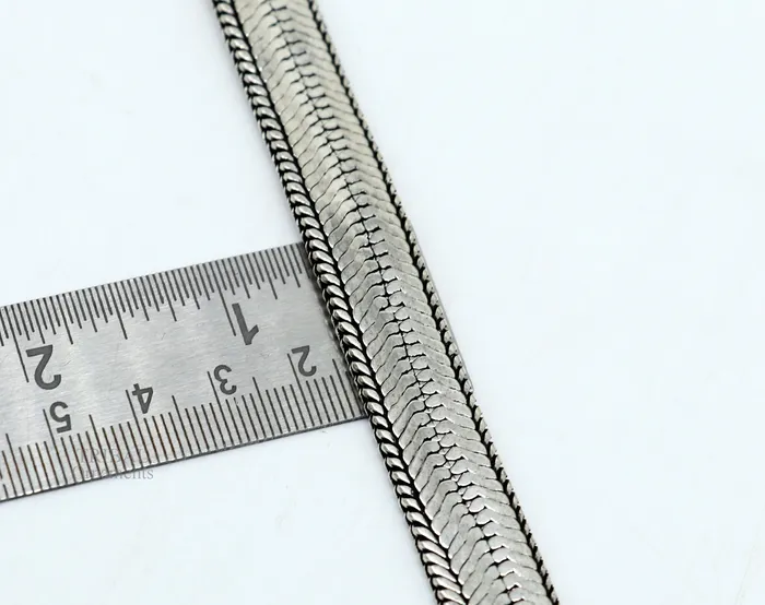 Bracelets TRIBAL ORNAMENTS 85 Vintage style solid 925 sterling silver handmade gorgeous wheat chain flexible bracelet wrist belt jewelry from Rajasthan India sbr249
