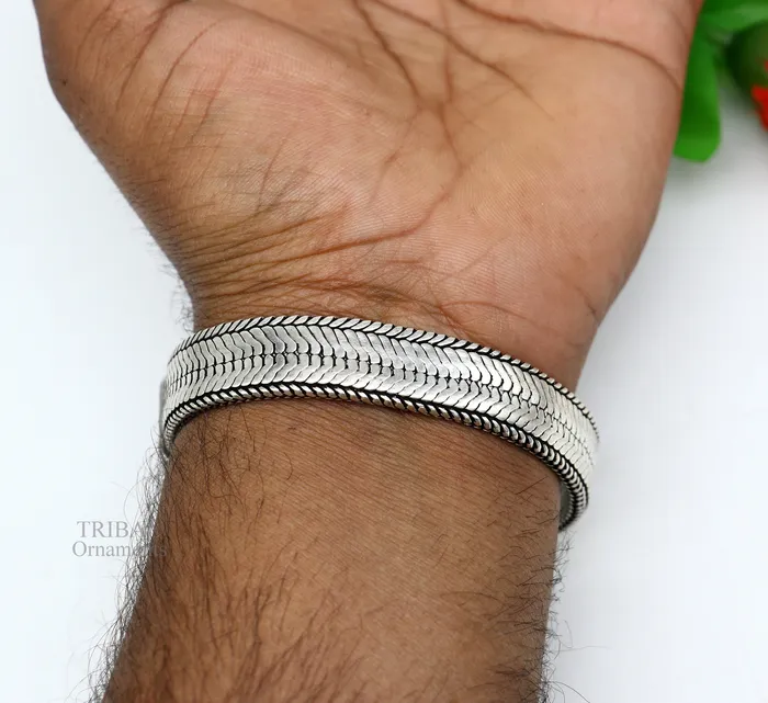 Bracelets TRIBAL ORNAMENTS 85 Vintage style solid 925 sterling silver handmade gorgeous wheat chain flexible bracelet wrist belt jewelry from Rajasthan India sbr249