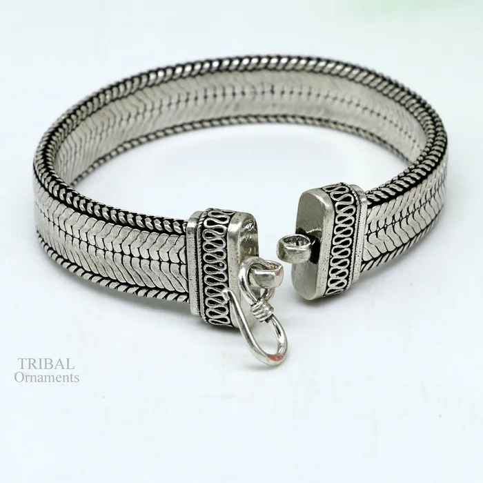 Bracelets TRIBAL ORNAMENTS 85 Vintage style solid 925 sterling silver handmade gorgeous wheat chain flexible bracelet wrist belt jewelry from Rajasthan India sbr249