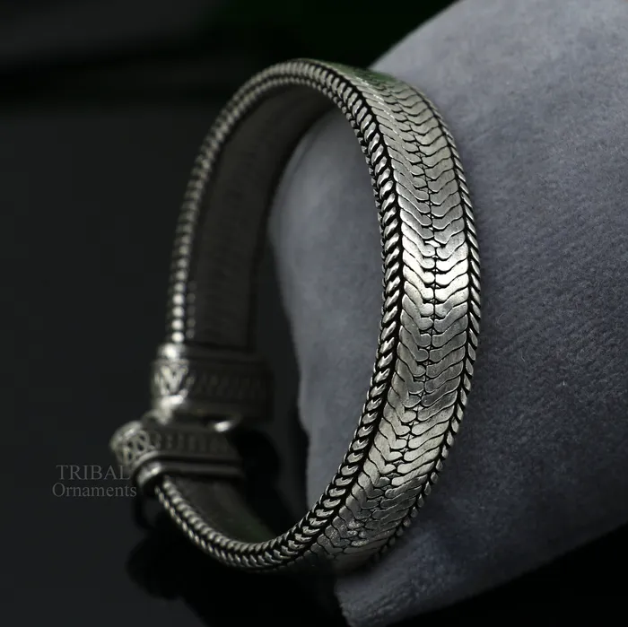 Bracelets TRIBAL ORNAMENTS 85 Vintage style solid 925 sterling silver handmade gorgeous wheat chain flexible bracelet wrist belt jewelry from Rajasthan India sbr249