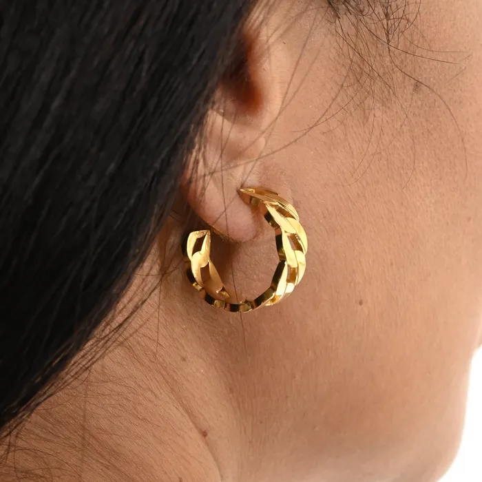 Earrings 18K GoldFilled Cuban Open Stud Hoop Earrings Jewelvers Earrings 18K GoldFilled Cuban Open Stud Hoop Earrings Jewelvers