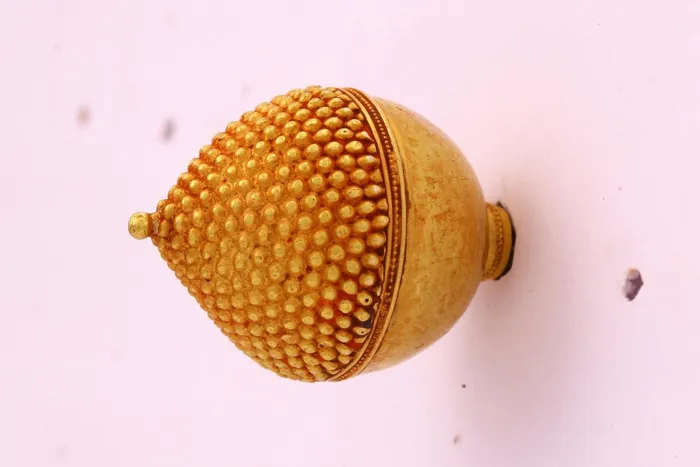 Earrings Vintage traditional rajasthani 20k yellow gold rakhadi head jewelry ethnic tribal jewelry from rajasthan India TRIBAL ORNAMENTS