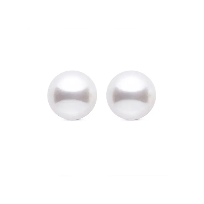 Elegant Edison White Pearl Stud Earrings WE00478 Pearly Lustre Earrings