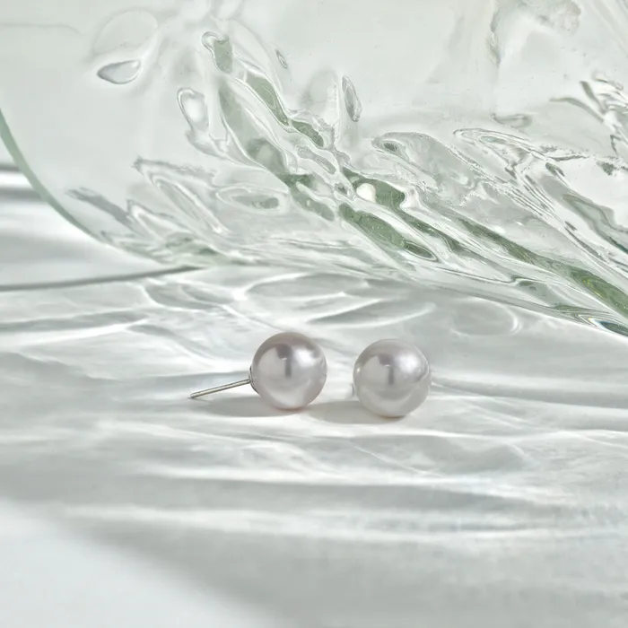Elegant Edison White Pearl Stud Earrings WE00478 Pearly Lustre Earrings