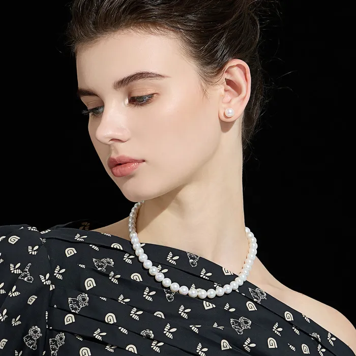 Elegant Edison White Pearl Stud Earrings WE00478 Pearly Lustre Earrings